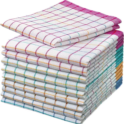 Produktbild von 10er Set Geschirrtücher 50x70 cm 100% Baumwolle 60g Spühltuch Küchentücher Abwaschlappen Bunt
