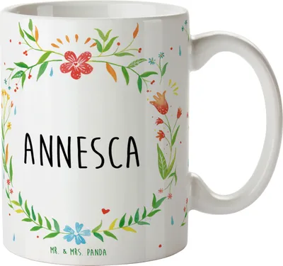 Produktbild von Mr. & Mrs. Panda Teetasse Annesca - Geschenk, Henkelpott, schöne tasse, mit Motiv, Becher