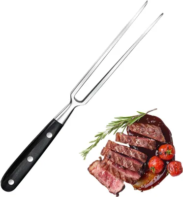 Produktbild von Fleischgabel - 30 cm - Edelstahl - Griff aus Edelstahl - Rutschfest - Ergonomischer Griff