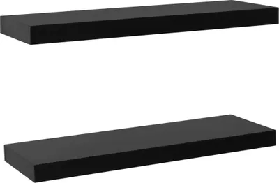 Zdjęcie produktu dla vidaXL Półki wiszące 2 szt. czarne 60 x 20 x 3,8 cm