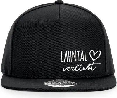 Produktbild von Huuraa Cappy Mütze Lahntal verliebt Black Polyester Snapback Kappe Geschenkidee