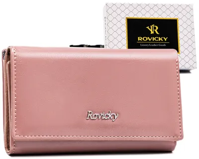 Productafbeelding van Rovicky damesportemonnee met RFID-bescherming, roze, 14x9 cm
