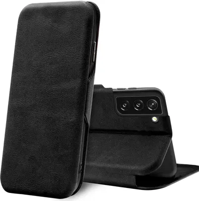 Produktbild von Conie Retro Klapp Tasche für Samsung Galaxy S21 Kartenfach Hülle Rundumschutz in Schwarz