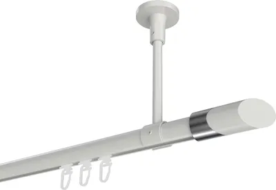 Produktbild von Interdeco Innenlaufstange / Gardinenstange mit Innenlauf Weiß, Typ Sonette Verano (Schräge Bicolor) Deckenmontage, 20 mm Ø 1-läufig, 220 cm