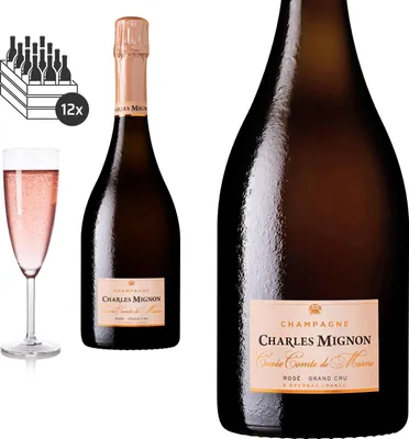 Produktbild von 12er Karton Champagne Rosé Grand Cru Brut Cuvée Comte de Marne von Charles Mignon