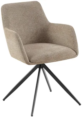 Produktbild von CLP Esszimmerstuhl Olema Stoff 180° schwenkbarer Polsterstuhl mit Armlehnen taupe