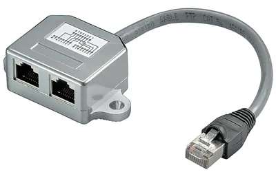 Produktbild von LAN-Kabel-Verteiler (Netzwerkdoppler), Y-Adapter 68908 (silber, 1x 8-polig > 2x 4-polig)