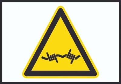 Produktbild von Achtung Stacheldraht Symbol A2 (420x594mm) Schild