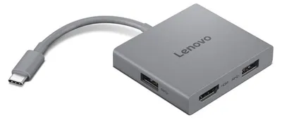 Produktbild von Lenovo GX91R64790, Kabelgebunden, USB 3.2 Gen 1 (3.1 Gen 1) Type-C, 3,5 mm, Grau, 5 Gbit/s, 3840 x 2160 Pixel