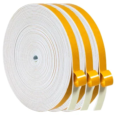 Obrázek produktu pro Těsnicí páska na dveře a okna - Samolepicí - 6 mm x 1,5 mm - 15 m - Bílá - Proti průvanu