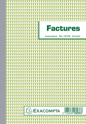 Produktbild von Exacompta 10x INVOICE BOOK DUPKI 210X148 CARBON 50 S. - 13278E