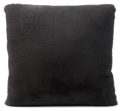 Kunstfell-Kissen 60x60 cm, anthrazit, 100% Polyester, waschbar
