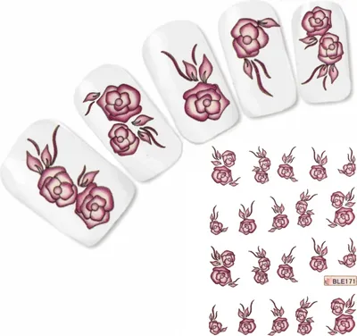 Produktbild von Nagel Sticker Tattoo Nail Art Blume Aufkleber Neu!