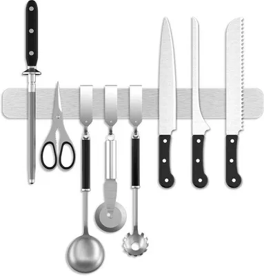 Produktbild von Famanu Magnetische Messerleiste 40 cm - Selbstklebend mit Haken