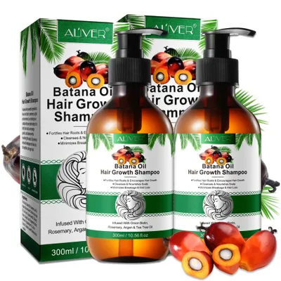 Produktbild von Shampoo Batana mit Rosmarin Haarwachstum Kopfhaut Pflege anti Haarausfall Vegan, 2x 300ml