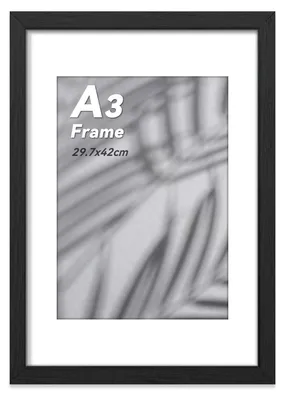 Productafbeelding van Fotolijst - Met acrylglas en wandhaken - Voor wandmontage - Zwart - DIN A3 - 29,7 x 42 cm