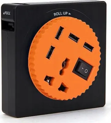 Zdjęcie produktu dla Wielofunkcyjna Multistacja Ładująca Gniazdka 4Xusb Pomarańczowa