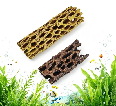 Garnelenhöhlen 2er-Set, Rot und Gelb, für Aquarium