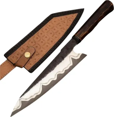 Image de Couteau de cuisine Damasquiné AM-38755 - Chef Marron KP38755