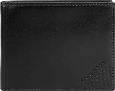 Zdjęcie produktu dla Bugatti cases Nobile, Portfelowy, Czarny, Skóra, Monochromatyczny, 80 g, 120 mm