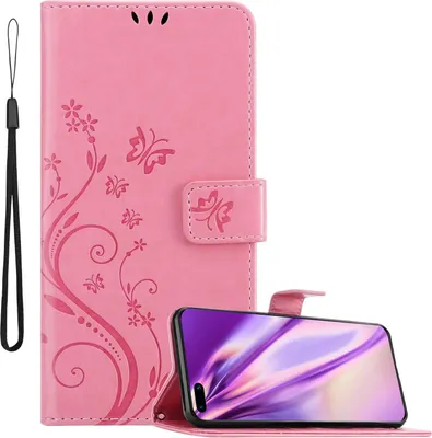 Obrázek produktu pro Cadorabo Case for Huawei P40 PRO / P40 PRO+ Protective Cover in Pink Pouzdro na mobilní telefon Kryt Pouzdro Flowers Flower