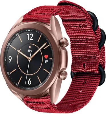 Produktbild von Strap-it Samsung Galaxy Watch 3 41mm Nylon schnallenband (Rot)