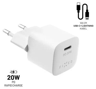 Image de FIXED Fixed | Mini USB-C Travel Charger USB-C/Lightning Cable