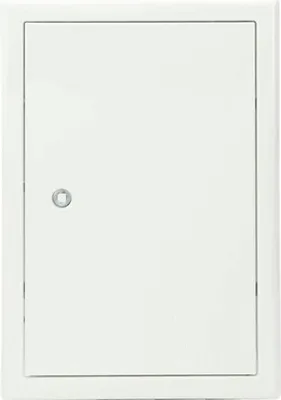 Produktbild von Revisionstür Softline Stahlblech verzinkt weiß RAL 9016 mit versenktem 4-Kantverschluß und 4-teiliger Rahmen 400 mm x 600 mm