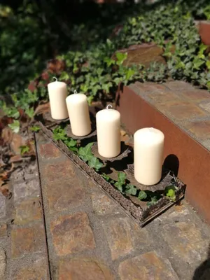 Produktbild von Shabby Chic Dekotablett für Stumpenkerzen (Adventskranz)