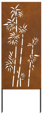 Produktbild von vidaXL Garten Sichtschutz-Leinwand Floral Rostoptik 50 x 140 cm