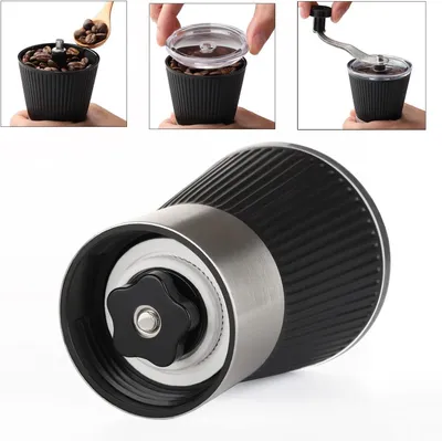 Produktbild von Kaffeemühle Mini Handkaffeemühle – Edelstahl & Keramikkern, einstellbare Keramikmahlwerk