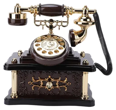 Produktbild von Vintage-Musikdose in Telefonform mit herzförmigem Wählrad