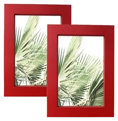 2er-Pack 5x7 Fotolijsten, rustiek retro, rot, Tisch/Wand