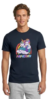 Produktbild von Spreadshirt Papacorn Cooler Papa Männer T-Shirt, 5XL, Navy