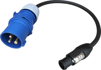 Produktbild von NWP Netzkabel 0,5m 3-Pol CEE Stecker 16A auf powerCON True1 Buchse - 3x1,5mm² - Gummischlauchleitung - NAC3F-TRUE1-S