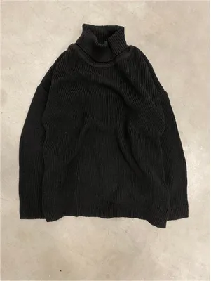 Produktbild von Männer Pullover mit Rollkragen, Drop Shoulder Oversize Fit Herren S Schwarz