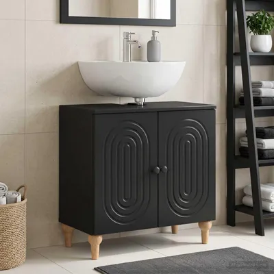 Obrázok produktu pre Maison Exclusive – Skrinka pod umývadlo ALKMAAR, čierna, 59,5 x 31,5 x 59 cm