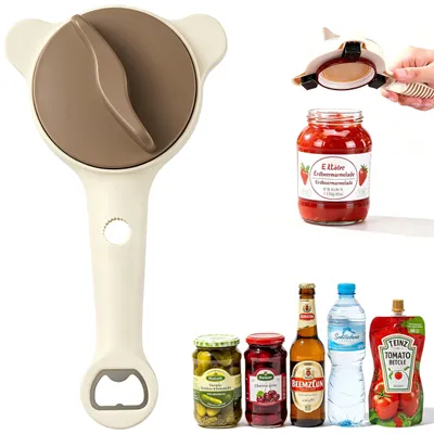Produktbild von Deckelöffner und Flaschenöffner - Ergonomisches Küchenwerkzeug - Haushalt, Camping und Picknick