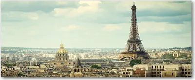 Produktbild von Tulup® Leinwandbild - 125x50 cm - Wandkunst - Drucke auf Leinwand - Leinwanddruck  - Sehenswürdigkeiten & Architektur - Beige - Eiffelturm Paris