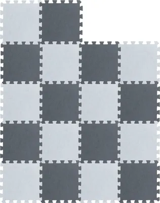 Image de 36pcs Tapis d'éveil Puzzle Tapis de jeu pour bébés et jeunes enfants 30x30cm blanc+gris foncé