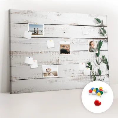Imagen del producto de Tablero de corcho con chinchetas - Panel con chinchetas para fotografías y notas - 140x100 cm - 100 chinchetas de colores - Paneles de colores