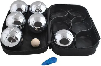 Produktbild von Kugelset Boule mit Gravur, 6 Stück + Nylontasche, Durchmesser 7,3 cm