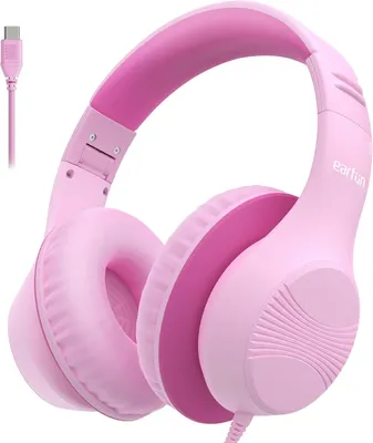 Produktbild von EarFun Kinder Kopfhörer mit USB-C Kabel, 85dB Lautstärkenbegrenzer, Komfortables Tragen, Hi-Fi Klang, Faltbare, 8-stufig Verstellbares Kopfband