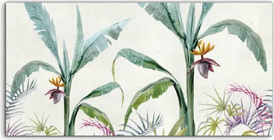 Produktbild von Coloray Acrylbild 100x50  Wandbild Acrylbilder Kunstdruck Bild Exotisch Dschungel Palme
