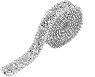 Produktbild von 1yard 15mm Diamond Mesh Wrap Roll Sparkle Kristall -Strass -Banddekoration (Silber)