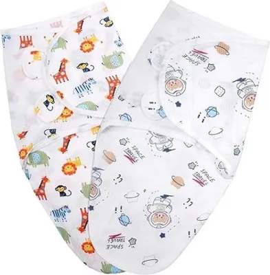 Obrázek produktu pro ASKSA Puck sling 0-3 měsíce, 2 pack puck sack baby made of 100% organic Bavlna, safety, universal adjustable, swaddle for babies, zoo + astronaut