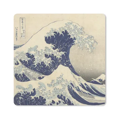 Produktbild von MuchoWow® Mauspad Mousepad Die große Kluft bei Kanagawa - Gemälde von Katsushika Hokusai 20x20 cm - Mousepads - Maus Mat - Pad - Mausunterlage - Desk Mat - Bureauartikeln