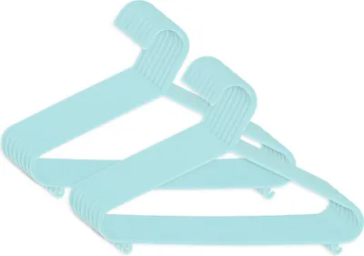 Produktbild von Bieco Kleiderbügel Kinder 16 St. Türkis | Länge ca 30 cm | Baby Kleiderbügel | Kunststoff Kleiderbügel Kinder Baby | Baby Organiser Für Kleiderschrank | Kleiderbügel Baby | Baby Clothes Hangers