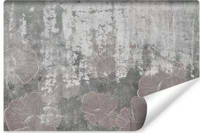 Produktbild von Muralo Vlies Fototapete MOHNBLUMEN Beton Abstraktion Vintage Stil Br. 368cm x Hö. 254cm