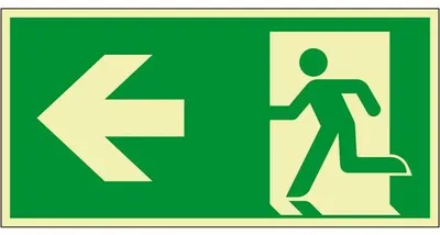 Produktbild von Schild I PERMALIGHT power langnachleuchtend Rettungszeichen Rettungsweg links...